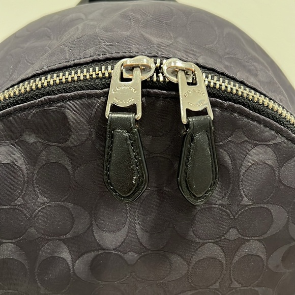 Coach Signature Small Black Backpack 🎒 Nylon and Leather - Unisex - Picture 13 of 14